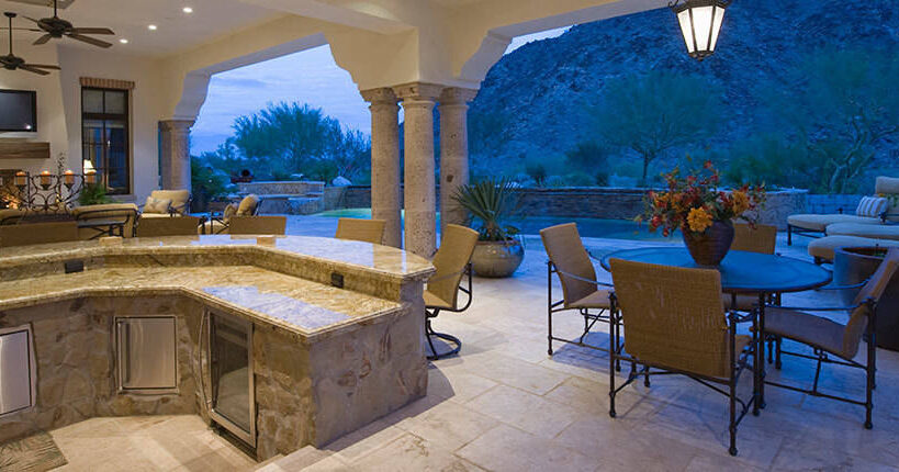 outdoor kitchen design granite countertops