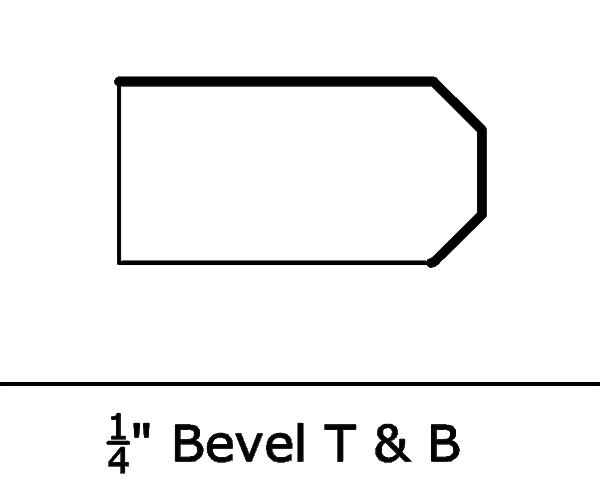 quarter bevel T & B edge profile