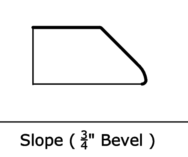slope 3 quarter bevel edge profile